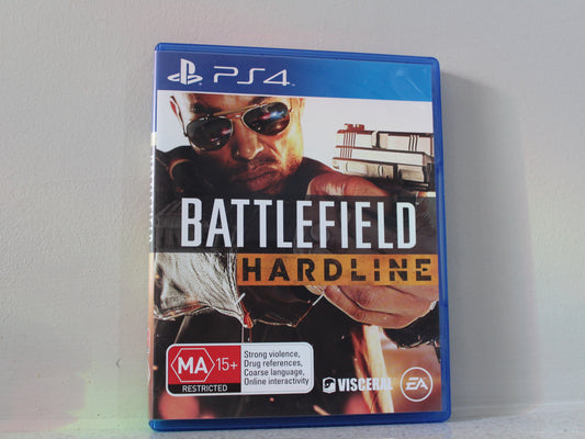 PlayStation 4 game case for 'Battlefield Hardline' on a white background