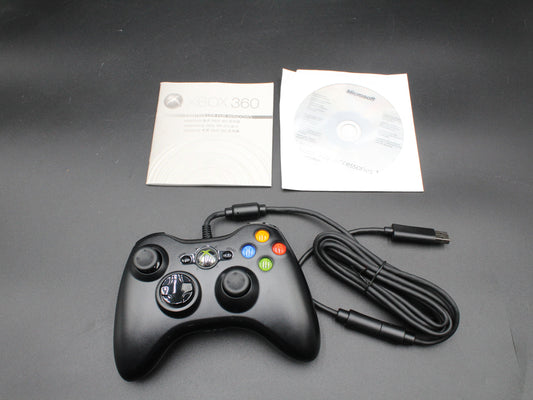 Genuine Black Xbox 360 Wired Controller | Xbox 360 | Controller, Manual and Disc | As New Never Used