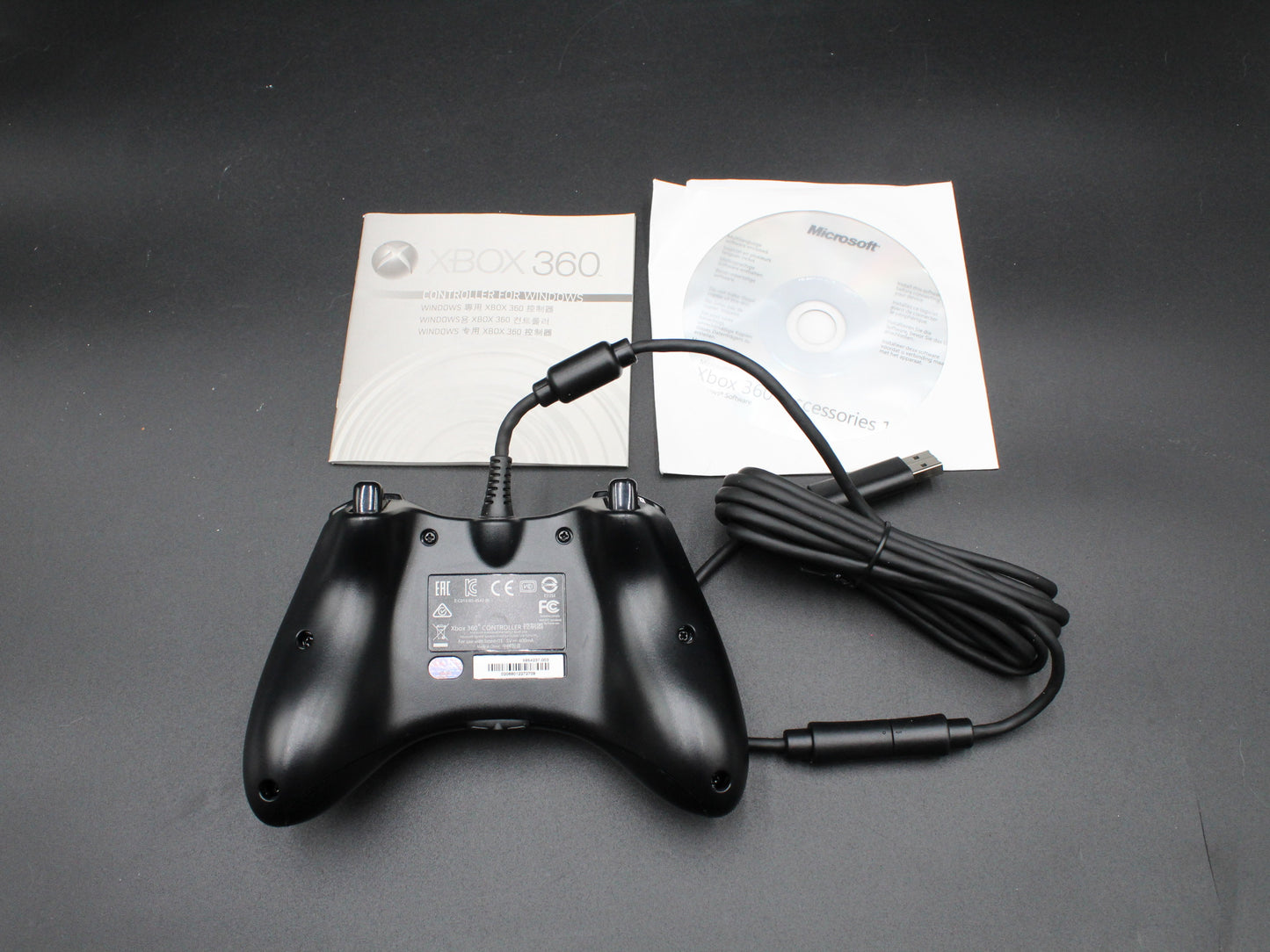 Genuine Black Xbox 360 Wired Controller | Xbox 360 | Controller, Manual and Disc | As New Never Used