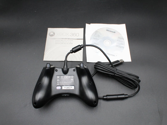 Genuine Black Xbox 360 Wired Controller | Xbox 360 | Controller, Manual and Disc | As New Never Used