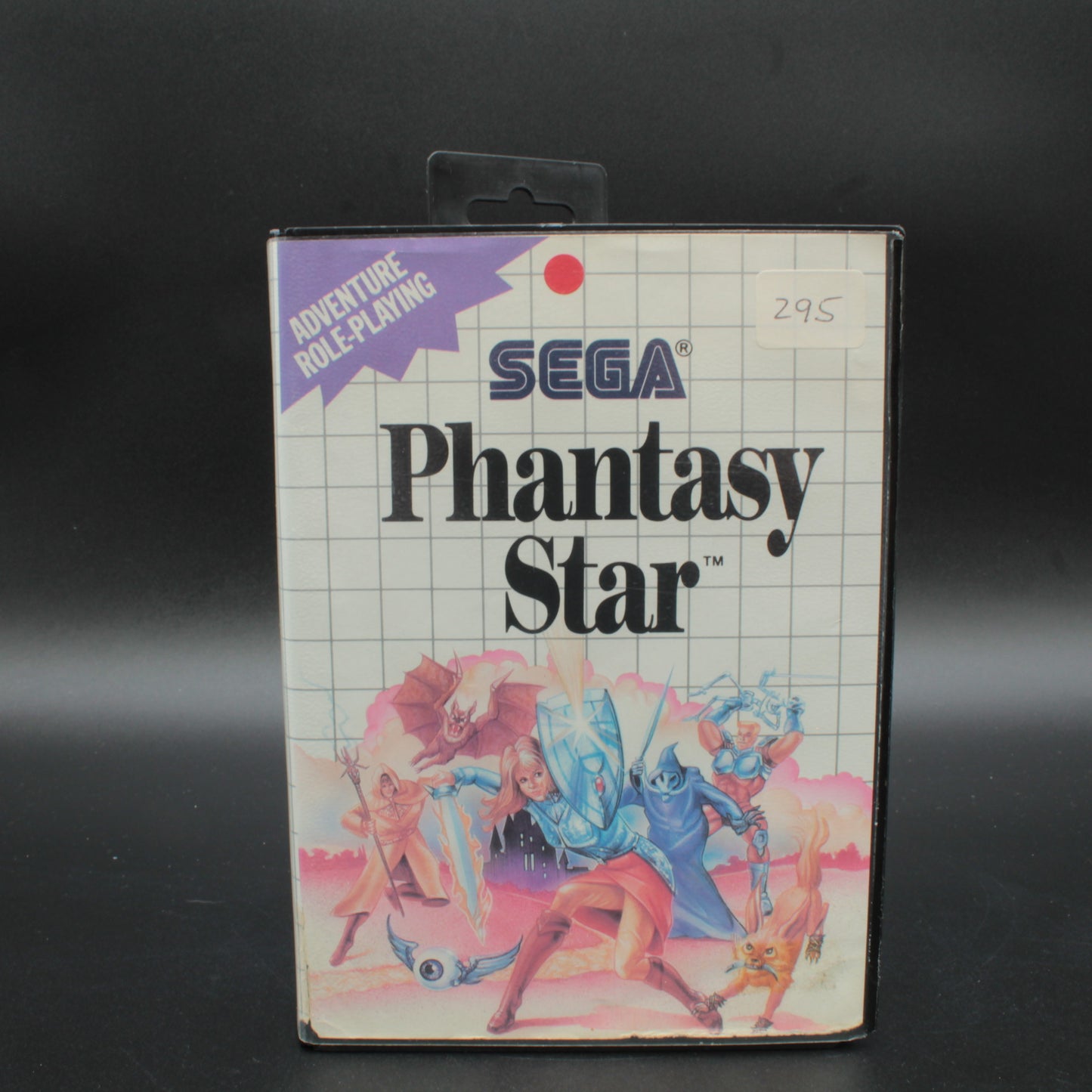 Vintage 'Phantasy Star' Sega game cartridge packaging on a dark background RARE RETRO