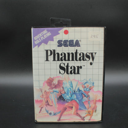 Vintage 'Phantasy Star' Sega game cartridge packaging on a dark background RARE RETRO