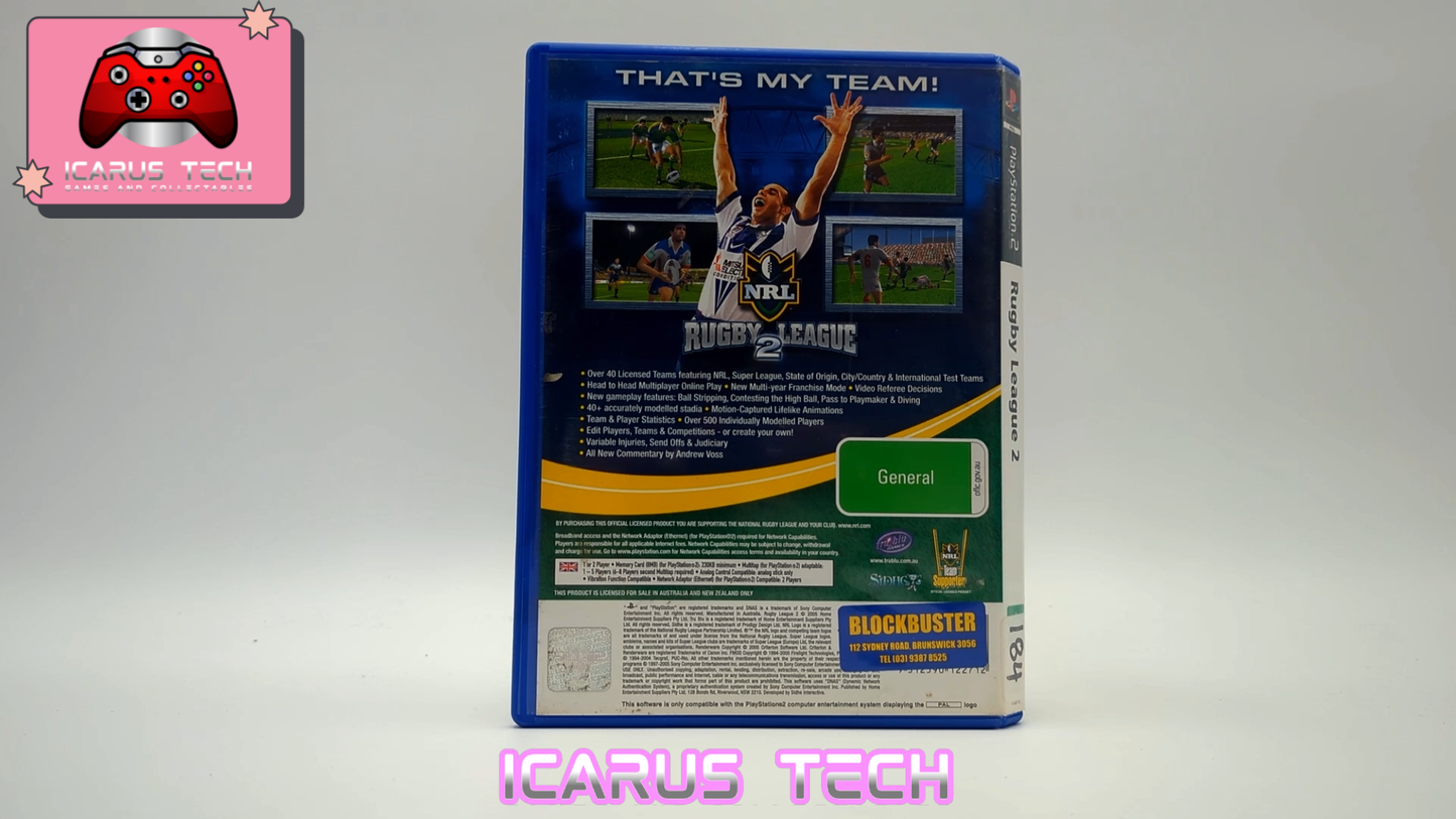 Rugby League 2 | PS2 | PAL | Ex-Rental