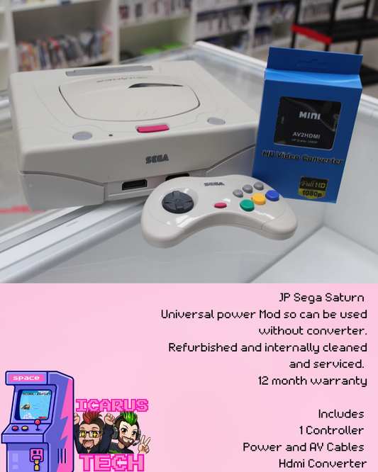 Sega Saturn Console (Version 2) | SAT | NTSC-J | Console, controller and cables
