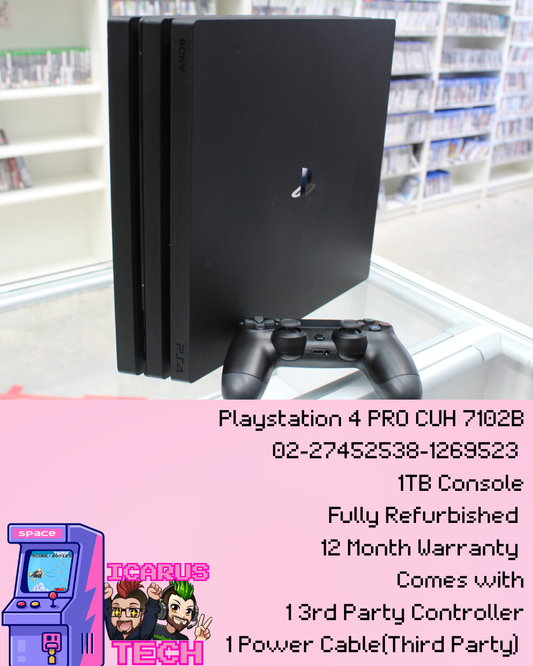 PS4 Pro 1TB CUH-7102B | Playstation 4 | PAL | Console, Controller and Power cable